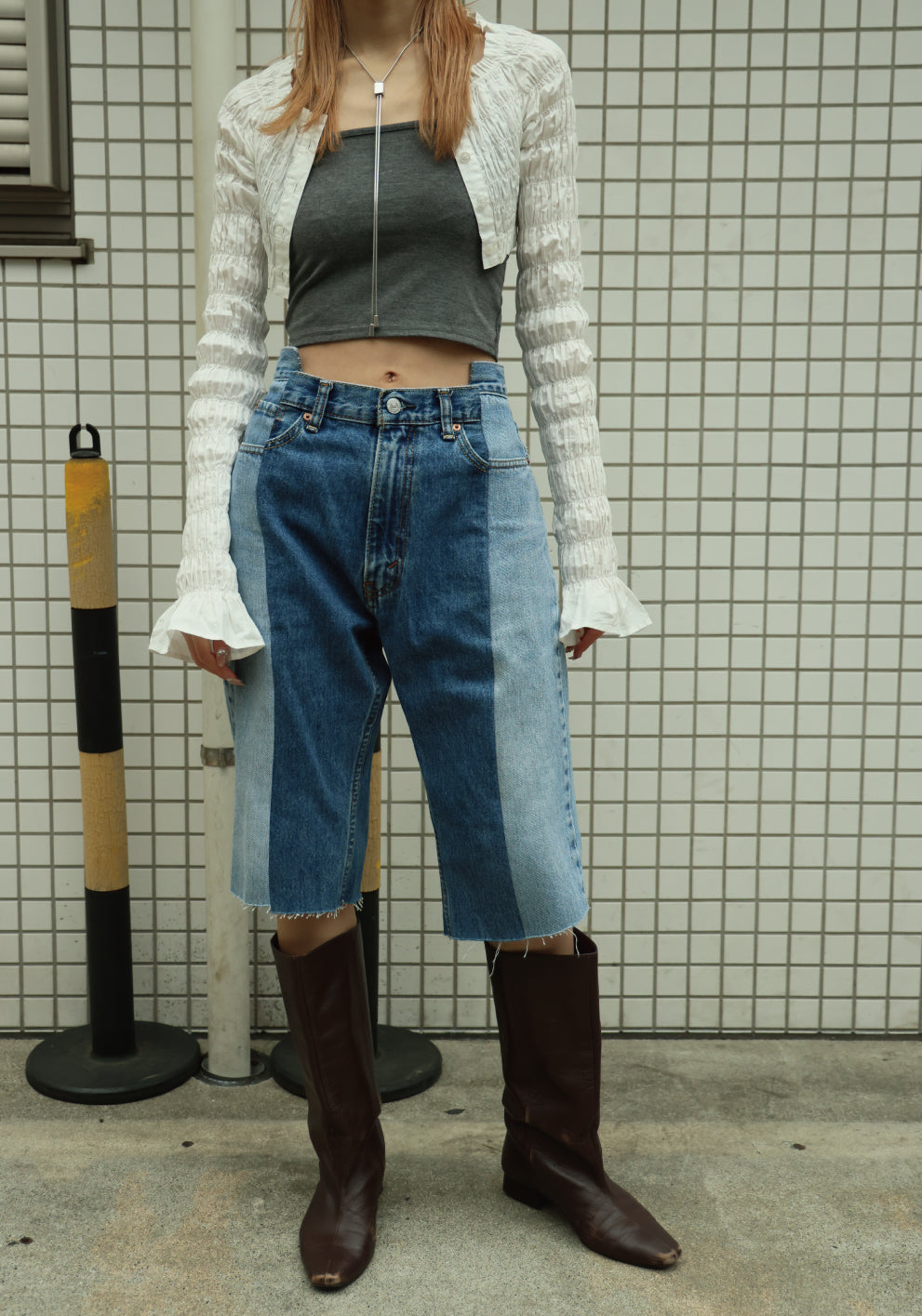 HARF DENIM PANTS - color "C"