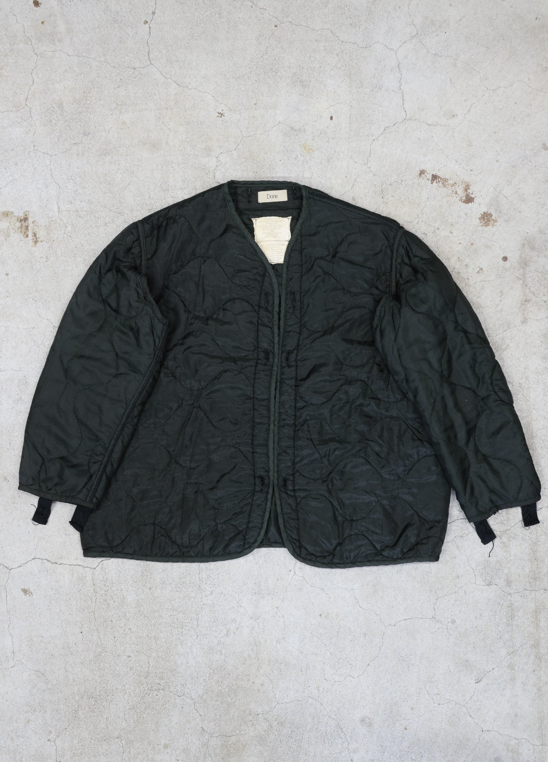 U.S ARMY M-65 QUILTING LINER REMAKE Black Edge - L size