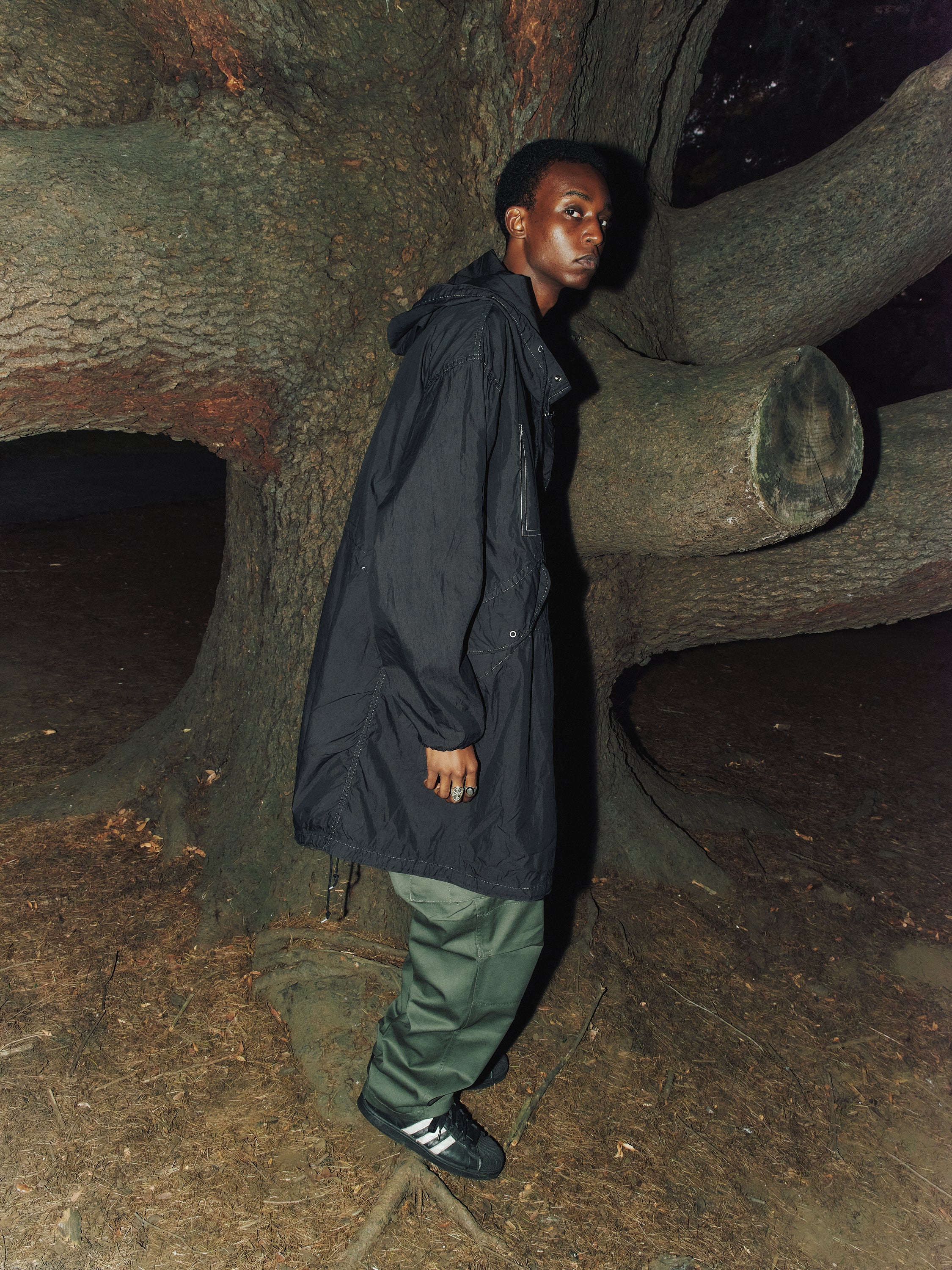 U.S. ARMY SNOW CAMO PARKA REMAKE(BLACK)