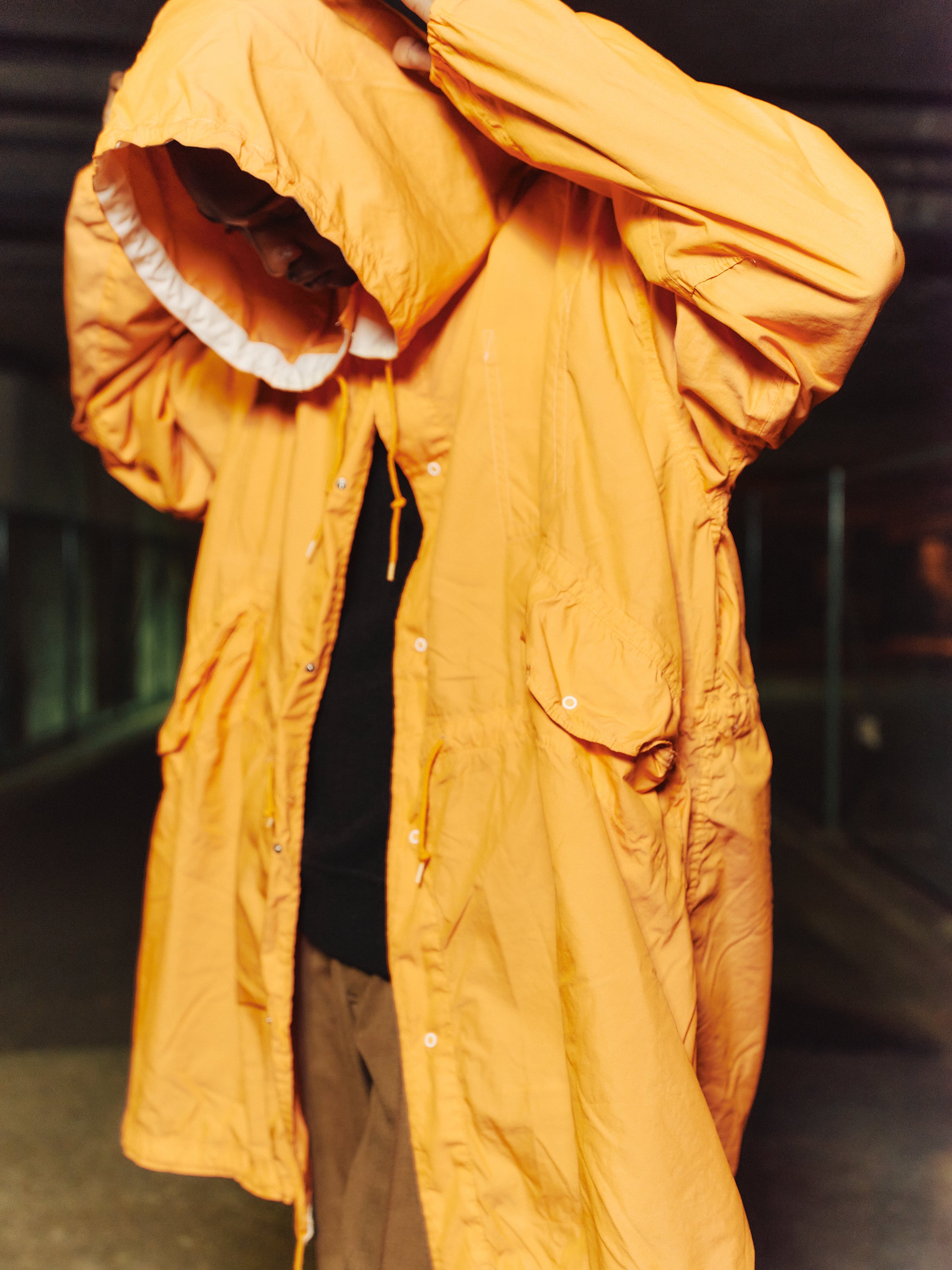 U.S. ARMY SNOW CAMO PARKA REMAKE(ORANGE)