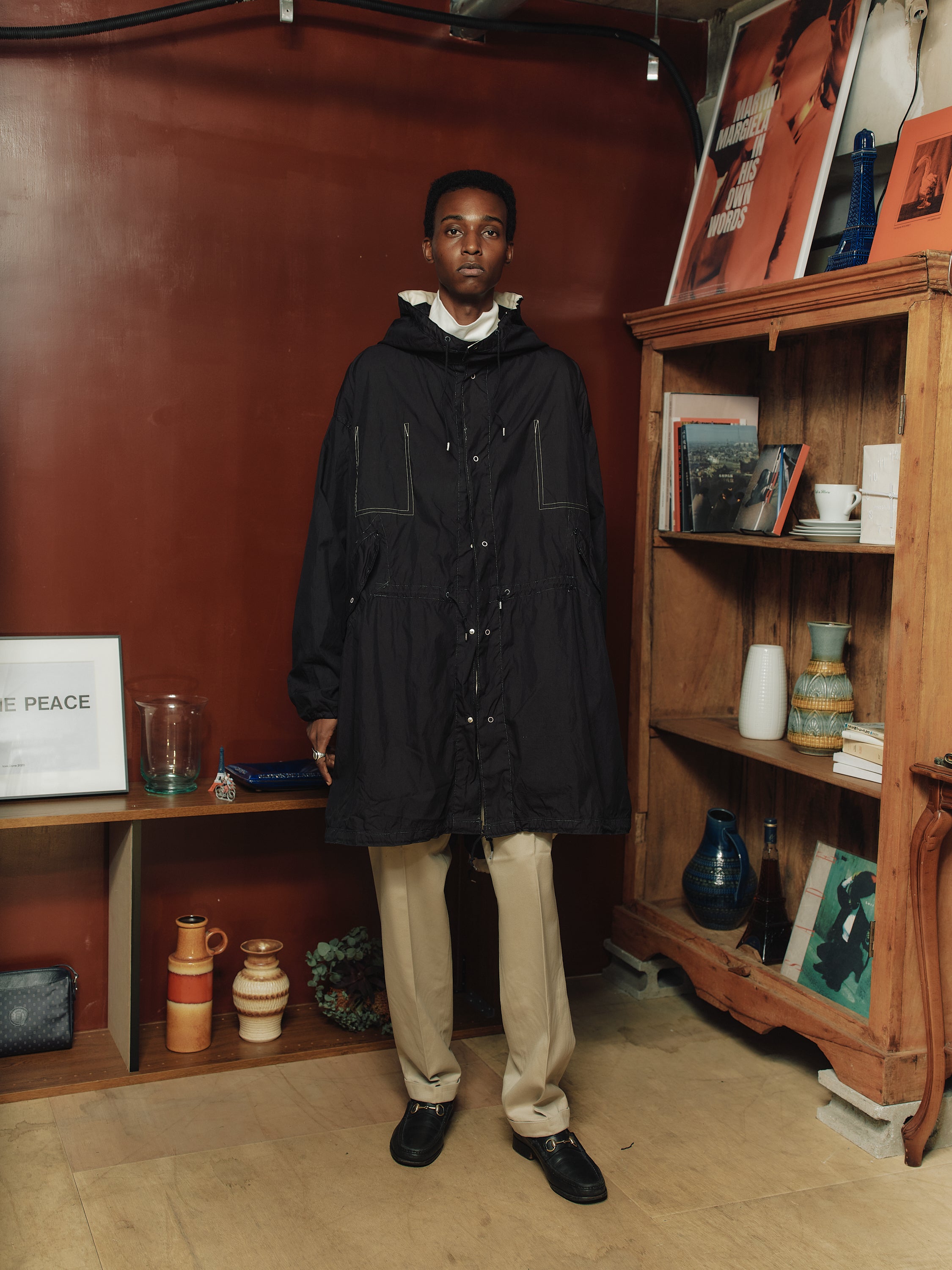 U.S. ARMY SNOW CAMO PARKA REMAKE(BLACK)