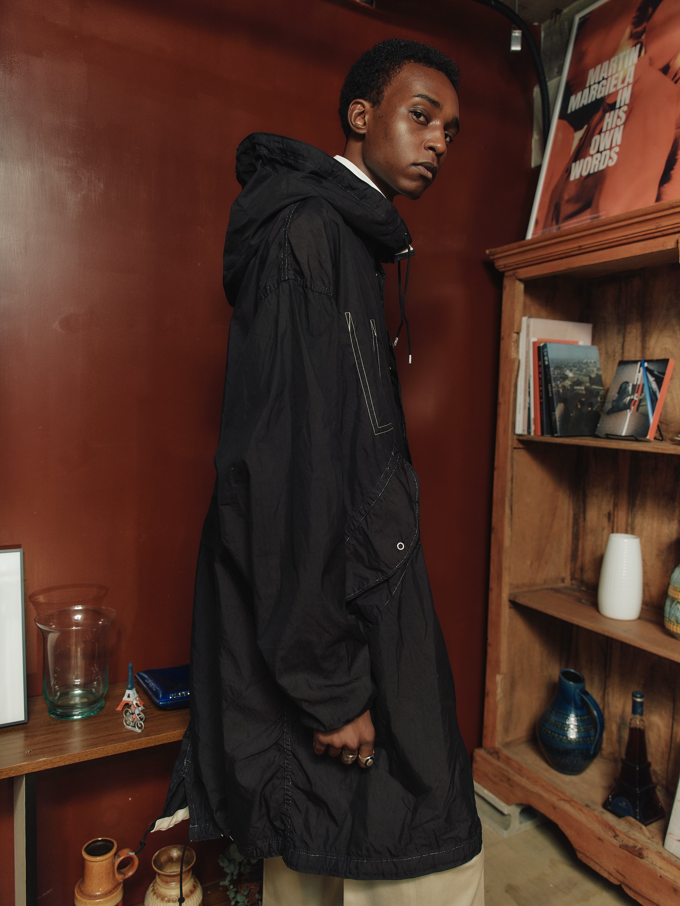 U.S. ARMY SNOW CAMO PARKA REMAKE(BLACK)