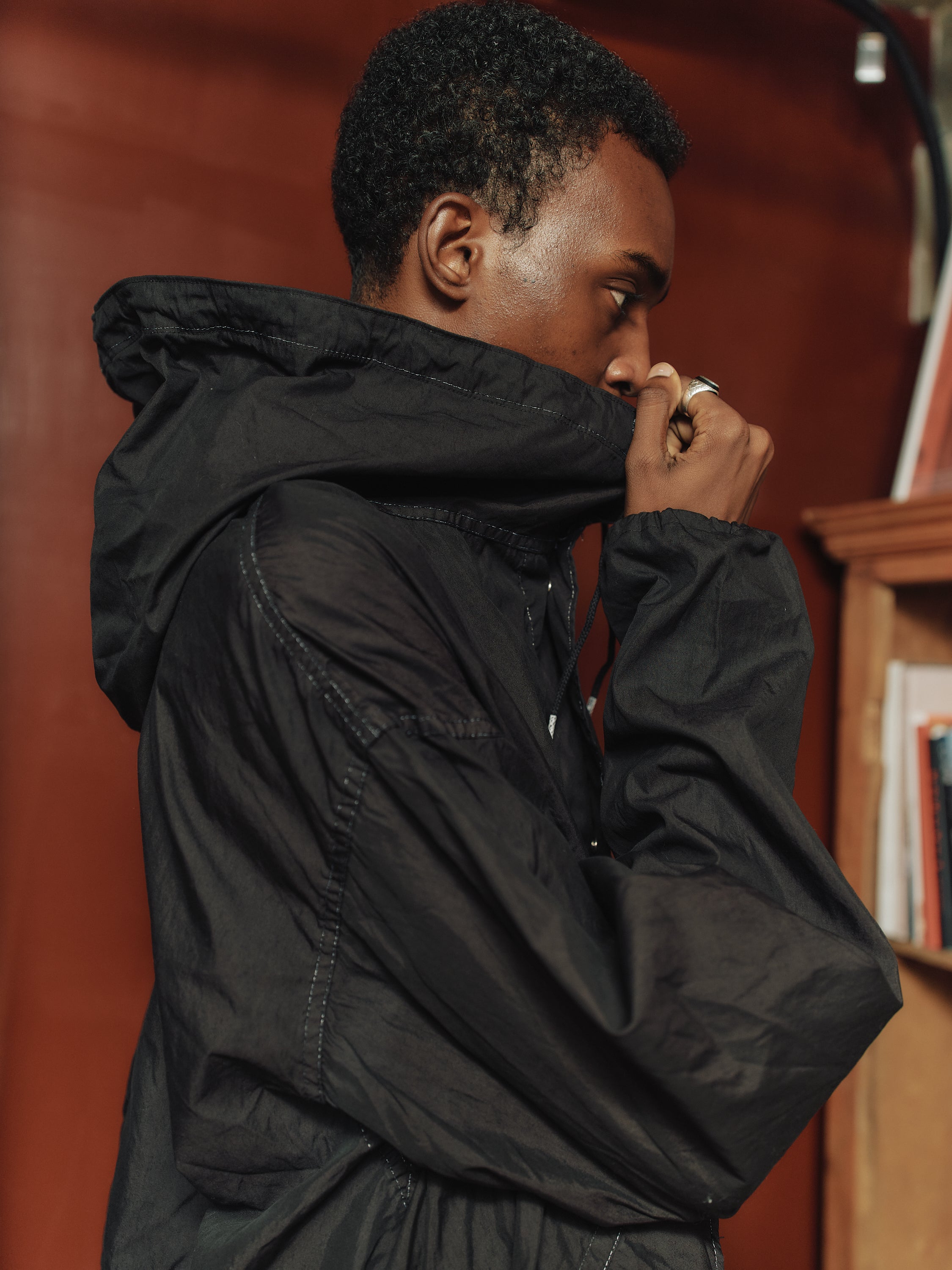 U.S. ARMY SNOW CAMO PARKA REMAKE(BLACK)