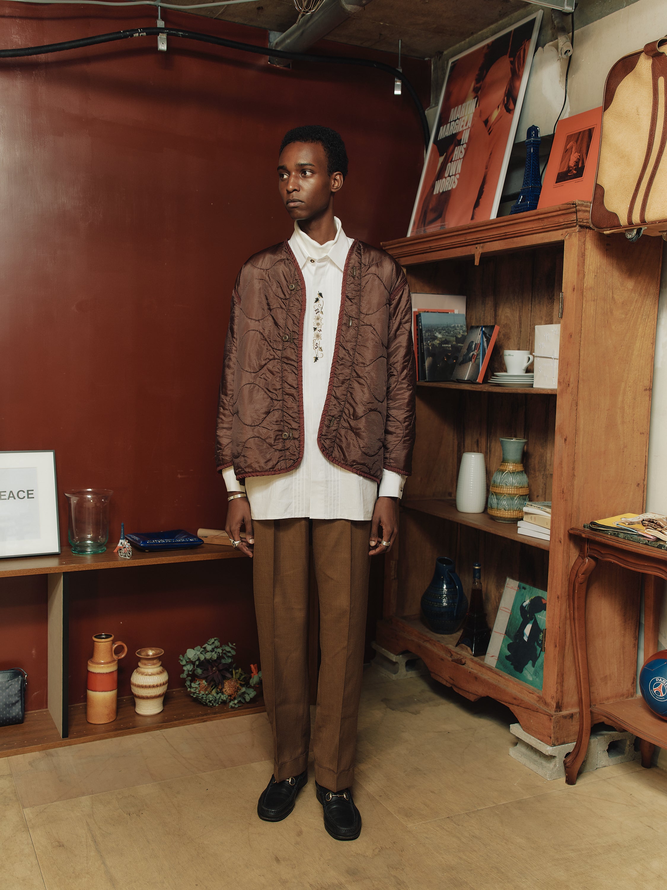 U.S ARMY M-65 QUILTING LINER REMAKE(BROWN)