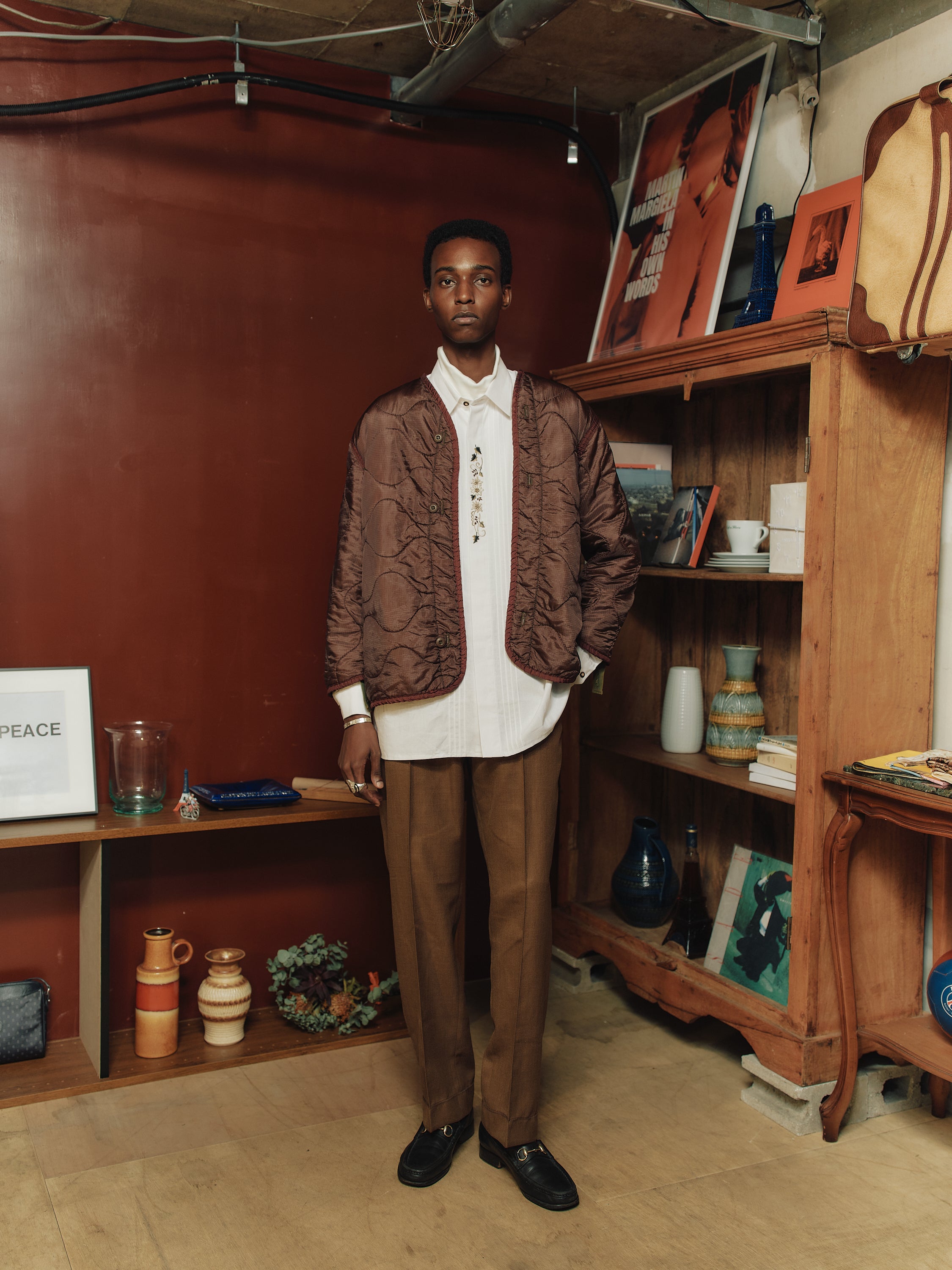 U.S ARMY M-65 QUILTING LINER REMAKE(BROWN)