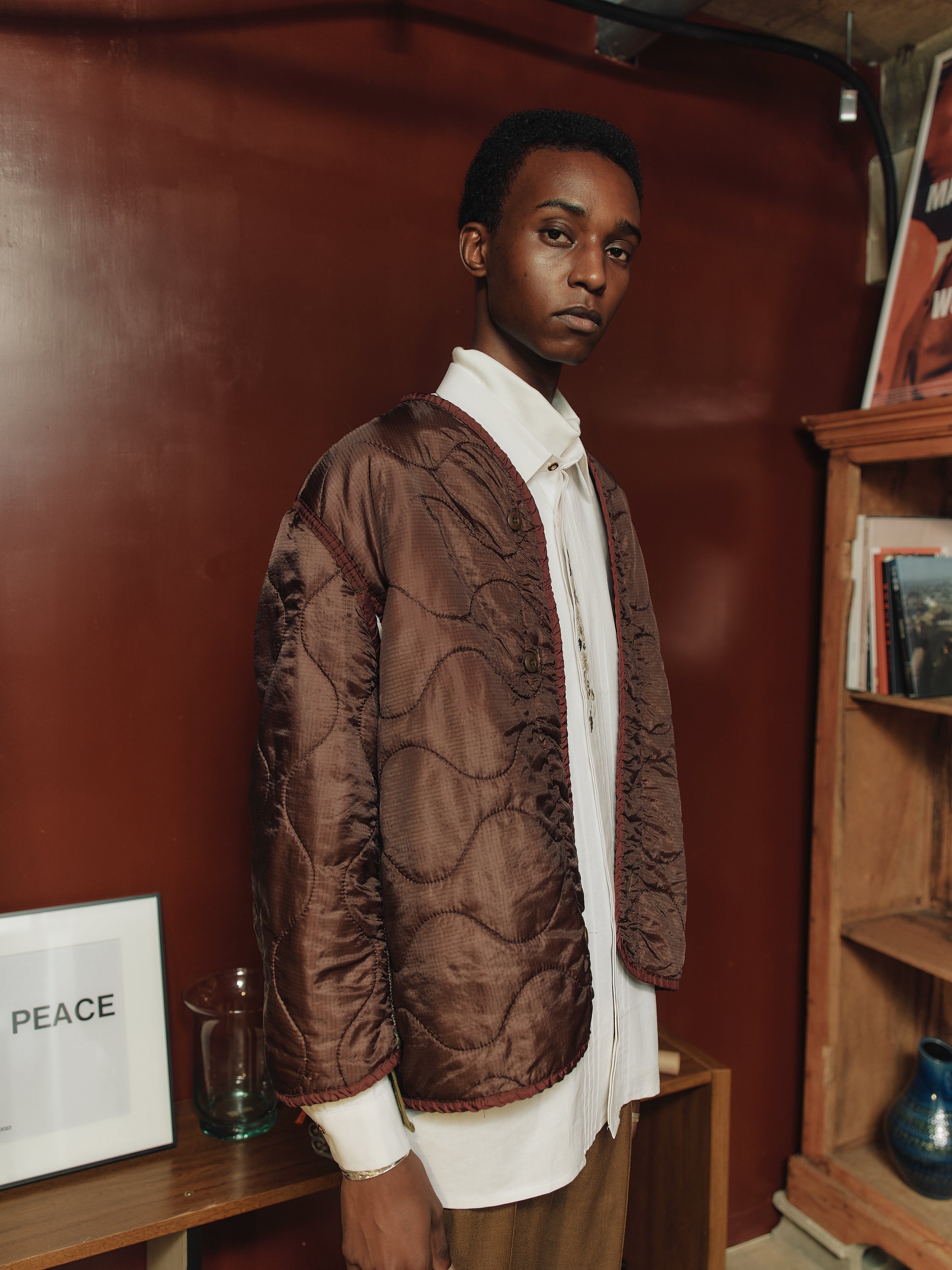 U.S ARMY M-65 QUILTING LINER REMAKE(BROWN)