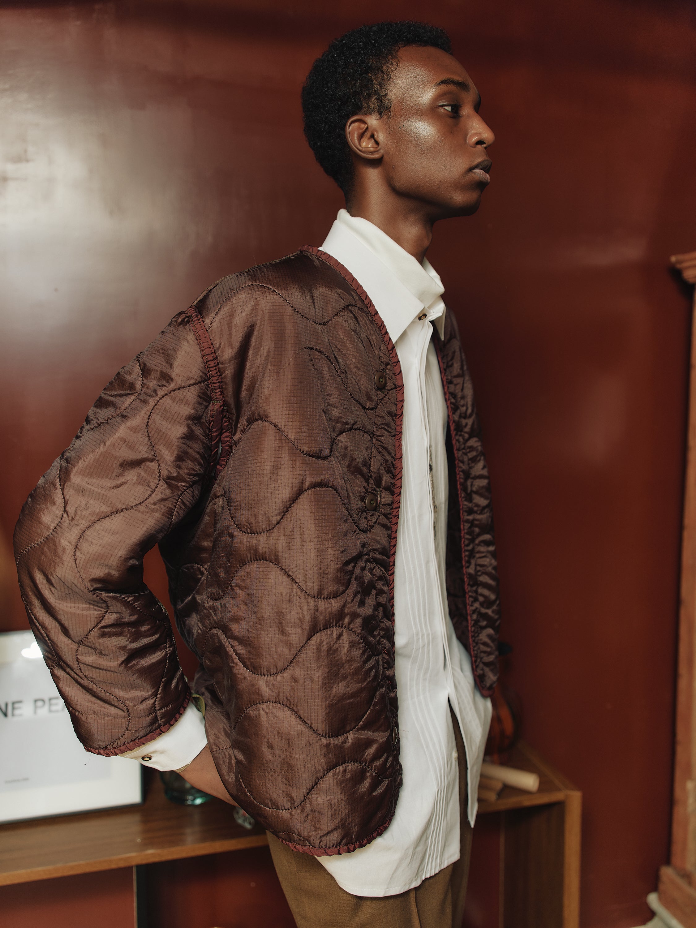 U.S ARMY M-65 QUILTING LINER REMAKE(BROWN)