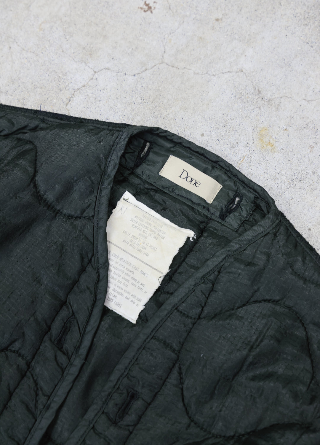 U.S ARMY M-65 QUILTING LINER REMAKE Black Edge - M size .