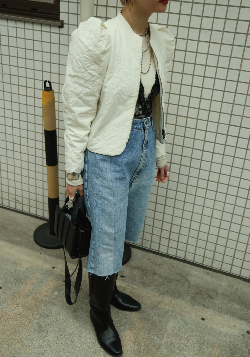 HARF DENIM PANTS - color "A"