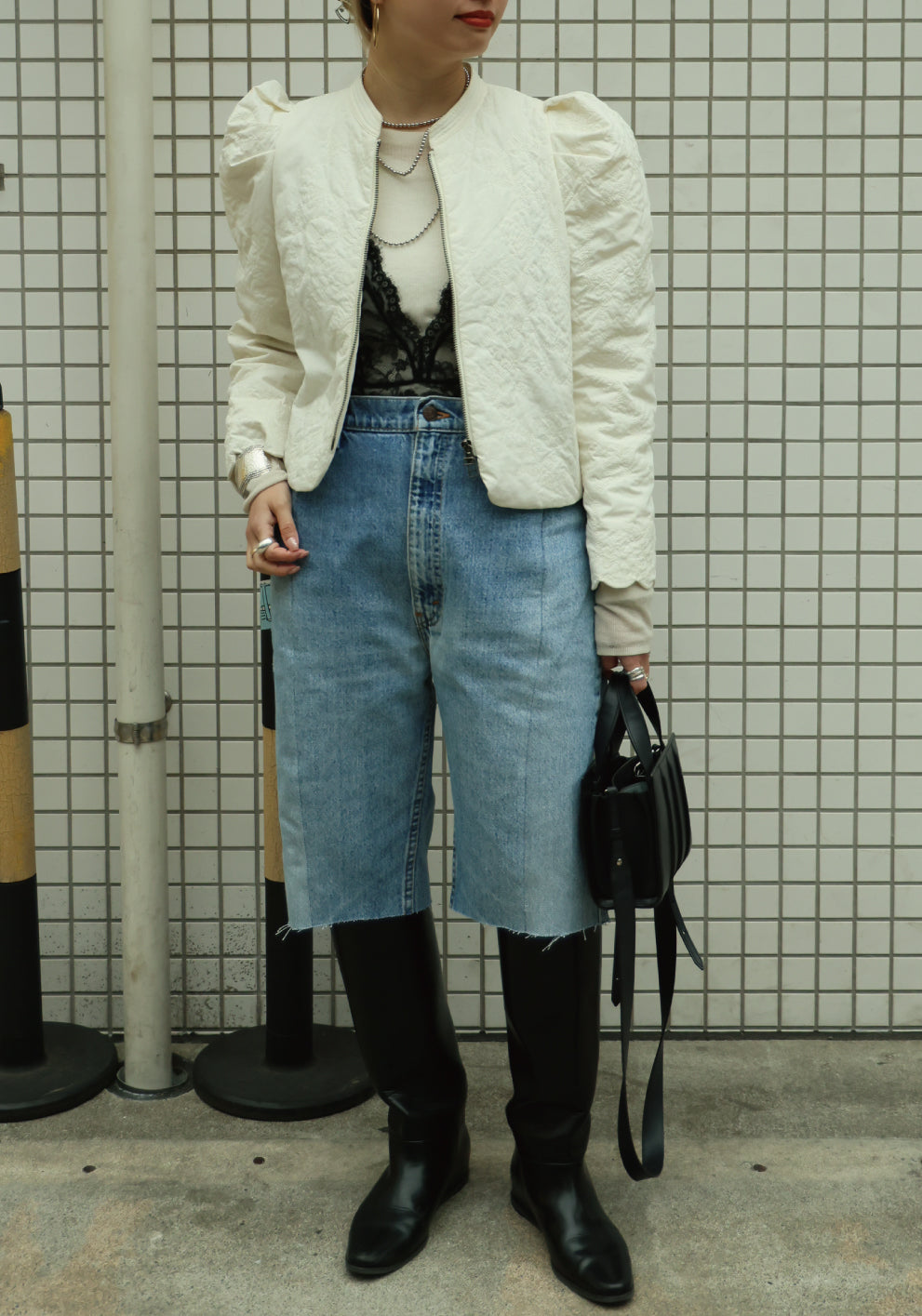 HARF DENIM PANTS - color "A"