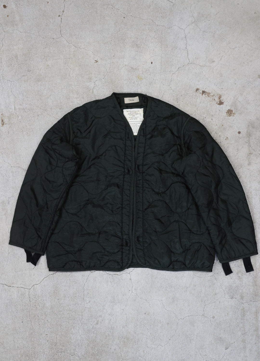 U.S ARMY M-65 QUILTING LINER REMAKE Black Edge - M size