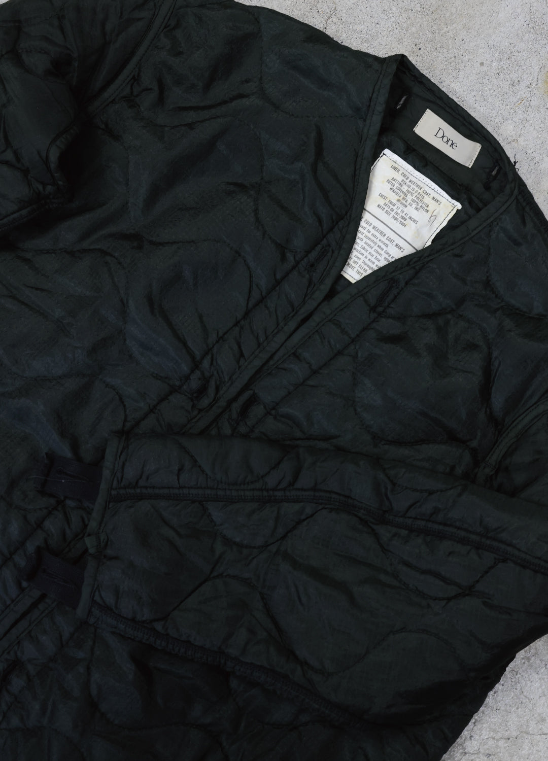 U.S ARMY M-65 QUILTING LINER REMAKE Black Edge - M size