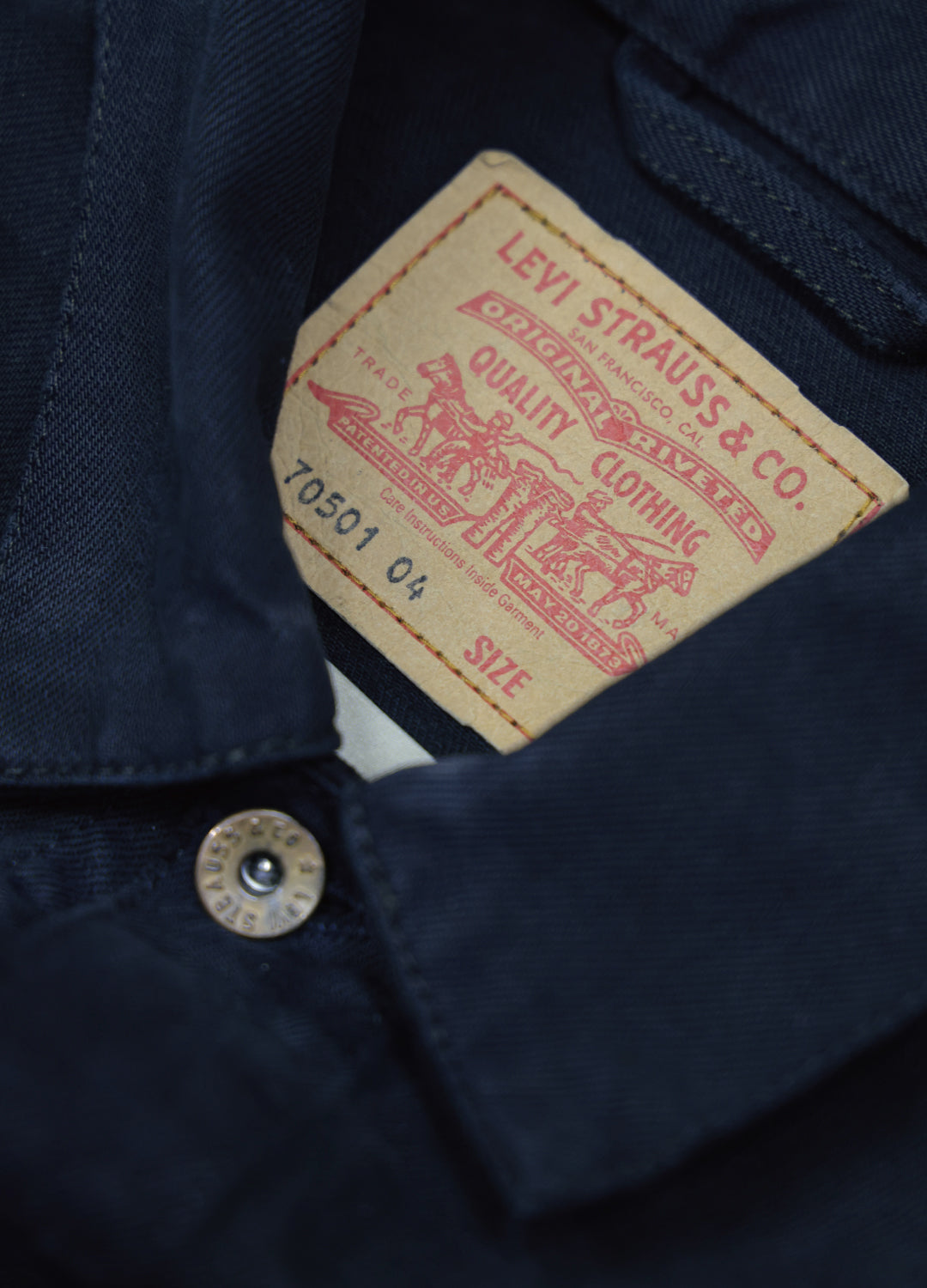 John - EURO 70501 1st Type Denim Jacket Black Edge - L size .