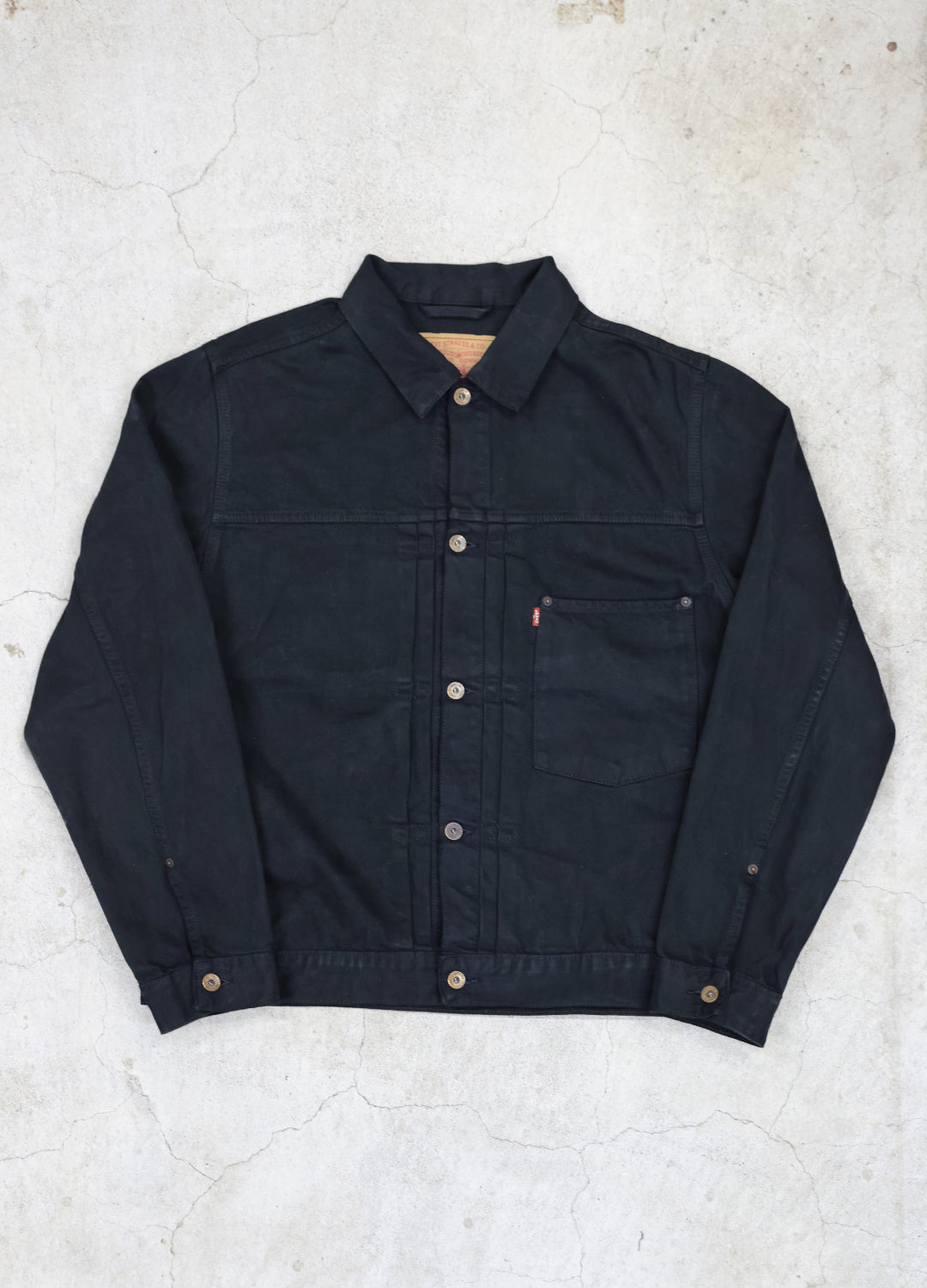 John - EURO 70501 1st Type Denim Jacket Black Edge - L size .