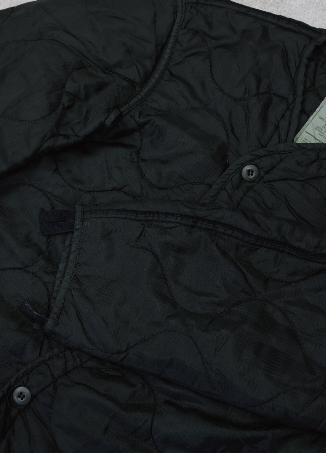 U.S ARMY M-65 QUILTING LINER REMAKE Black Edge - L size