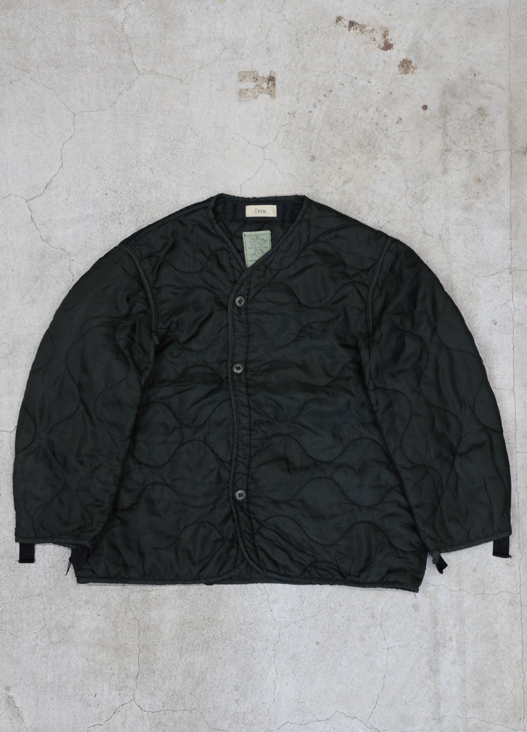 U.S ARMY M-65 QUILTING LINER REMAKE Black Edge - L size