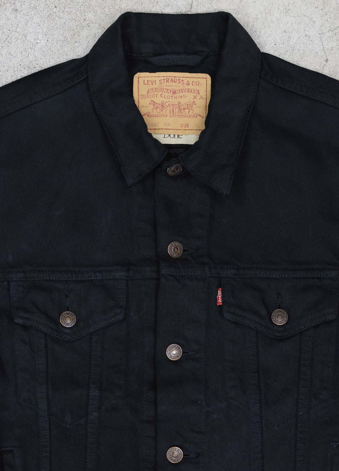 Izzy - Euro 70503 3rd Type Denim Jacket Black Edge - M size