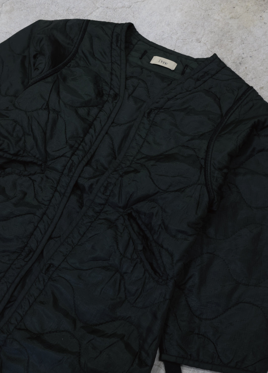 U.S ARMY M-65 QUILTING LINER REMAKE Black Edge - L size