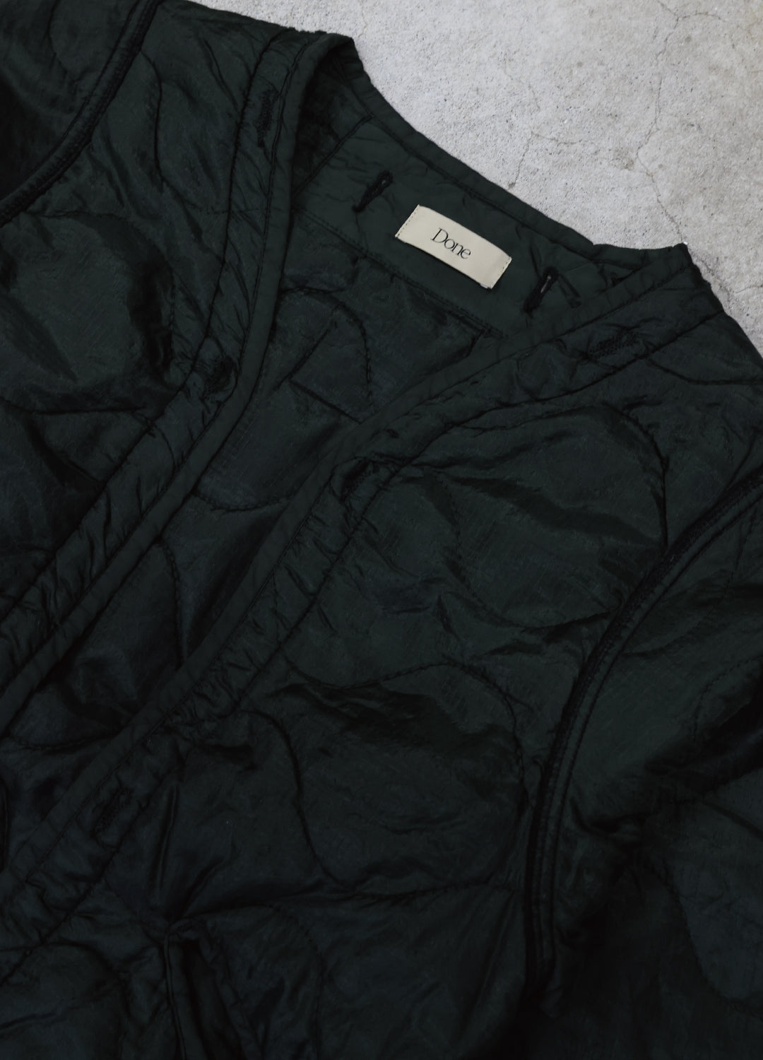 U.S ARMY M-65 QUILTING LINER REMAKE Black Edge - L size