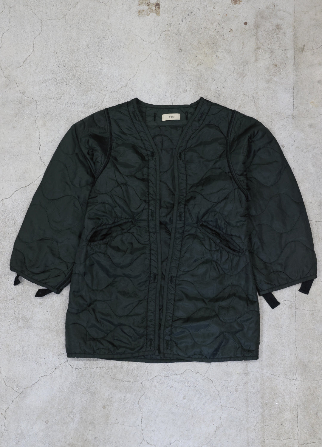 U.S ARMY M-65 QUILTING LINER REMAKE Black Edge - L size