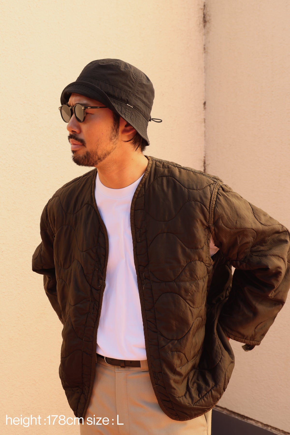 U.S ARMY M-65 QUILTING LINER REMAKE(DARK BROWN)