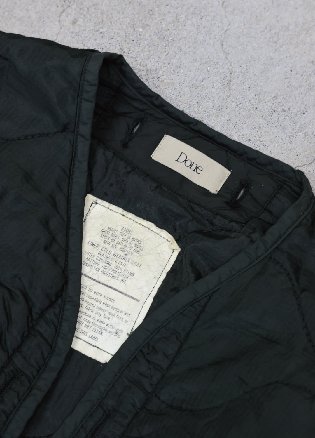 U.S ARMY M-65 QUILTING LINER REMAK Black Edge - XL size