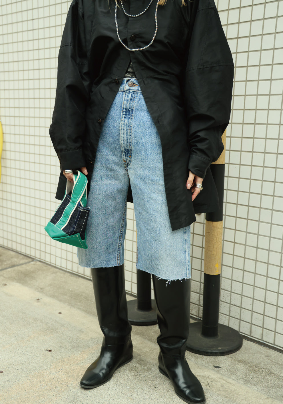 HARF DENIM PANTS - color "A"