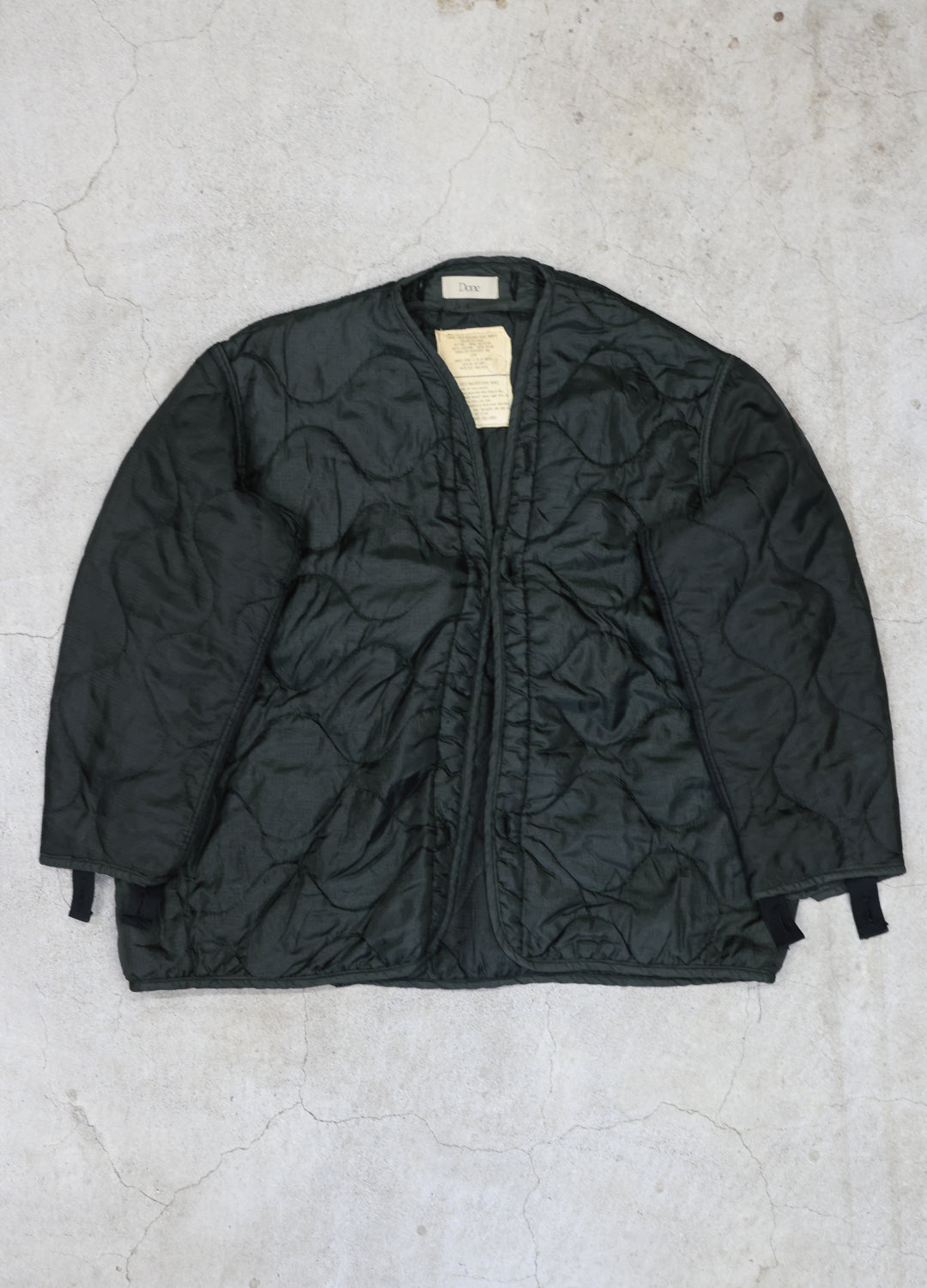 U.S ARMY M-65 QUILTING LINER REMAKE Black Edge - L size