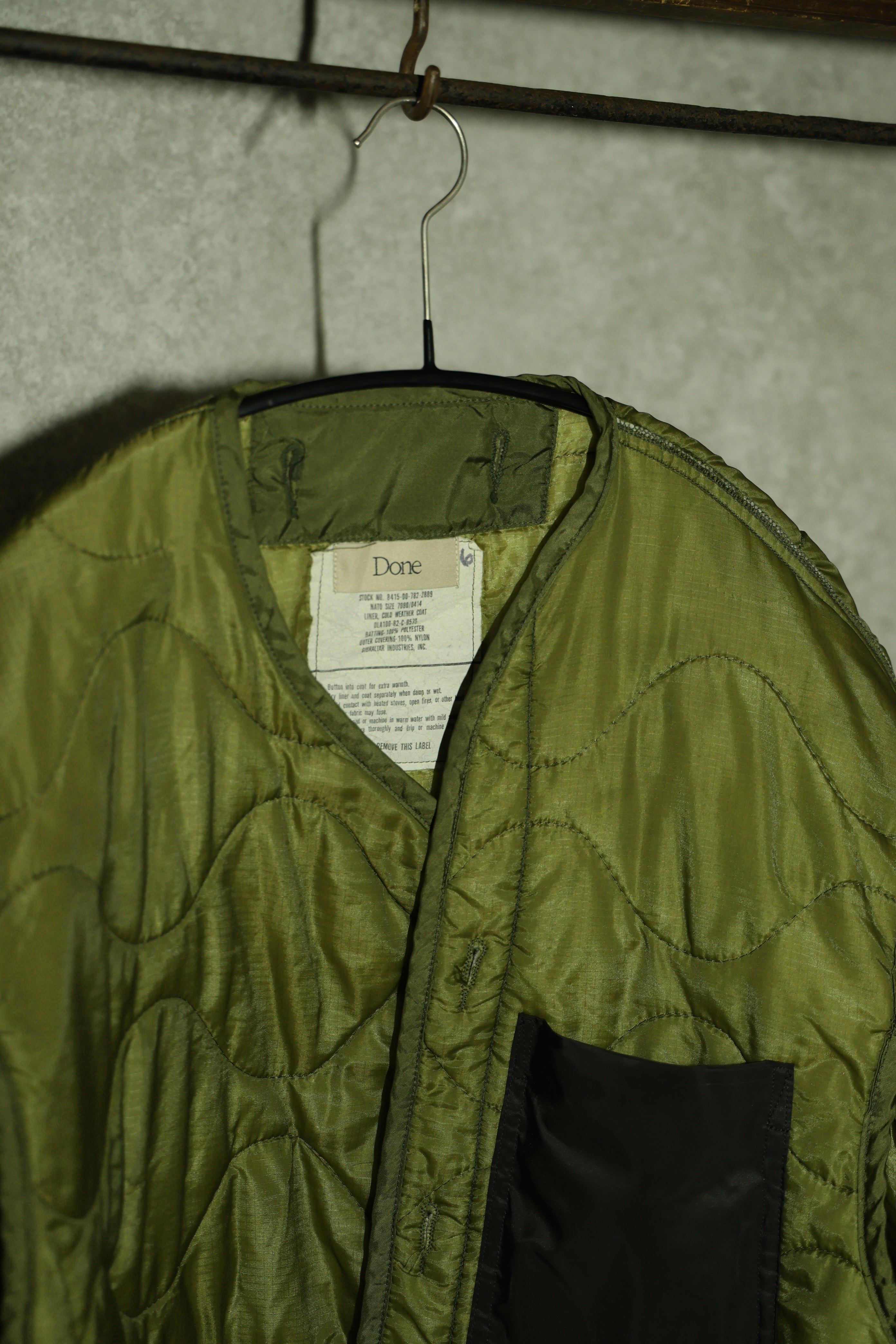 U.S ARMY M-65 QUILTING LINER LIMONTA NYLON POCKET REMAKE