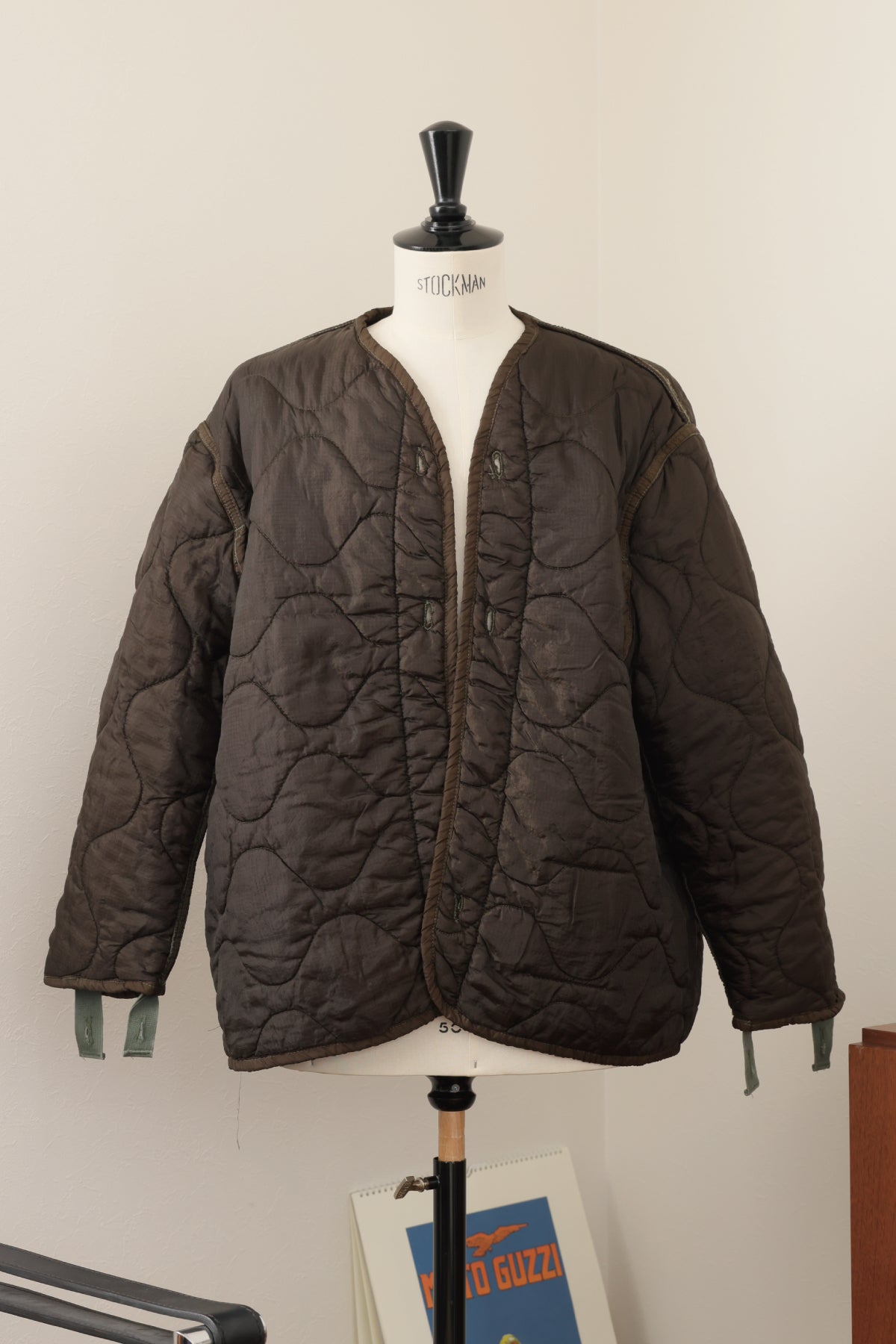 U.S ARMY M-65 QUILTING LINER REMAKE(DARK BROWN)