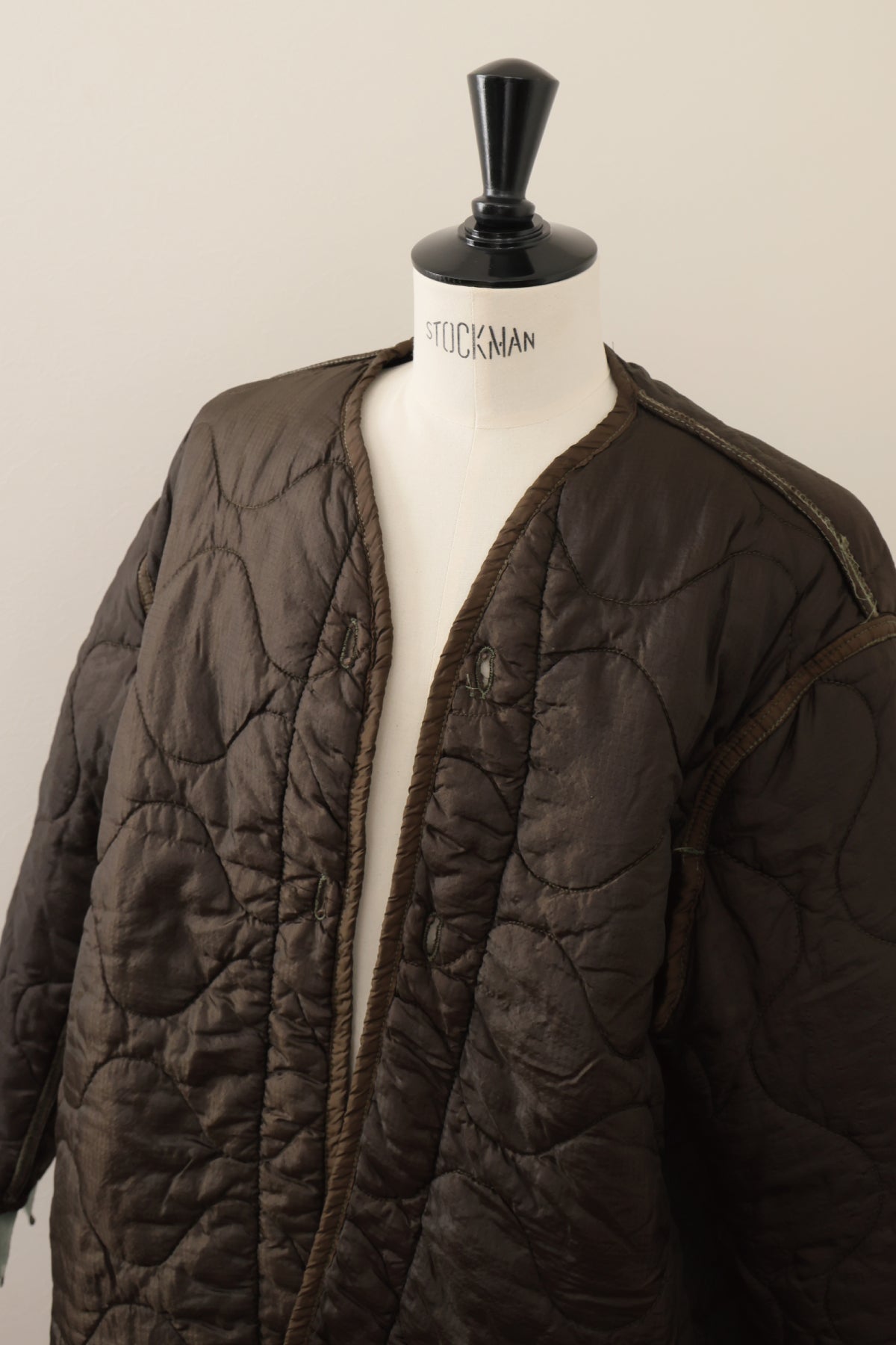 U.S ARMY M-65 QUILTING LINER REMAKE(DARK BROWN)