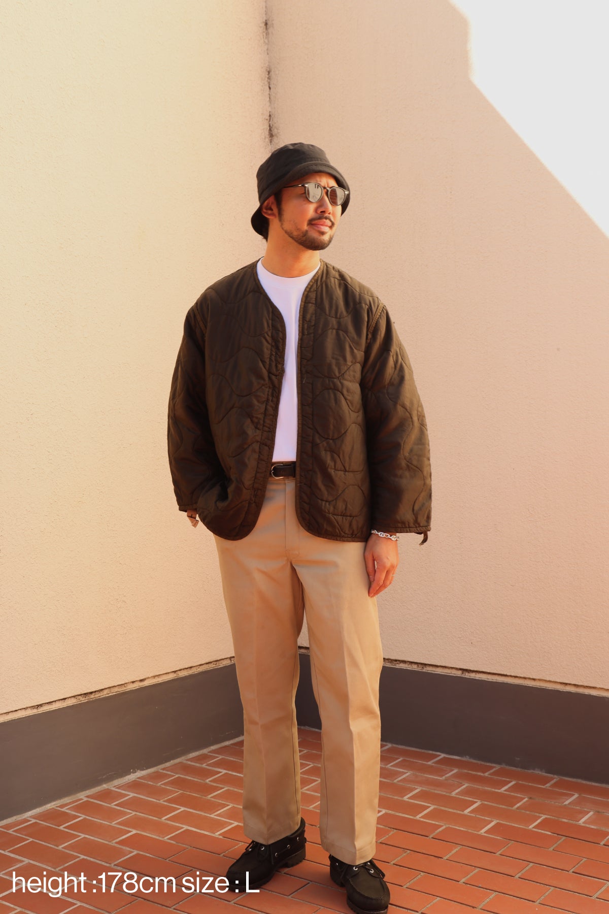 U.S ARMY M-65 QUILTING LINER REMAKE(DARK BROWN)