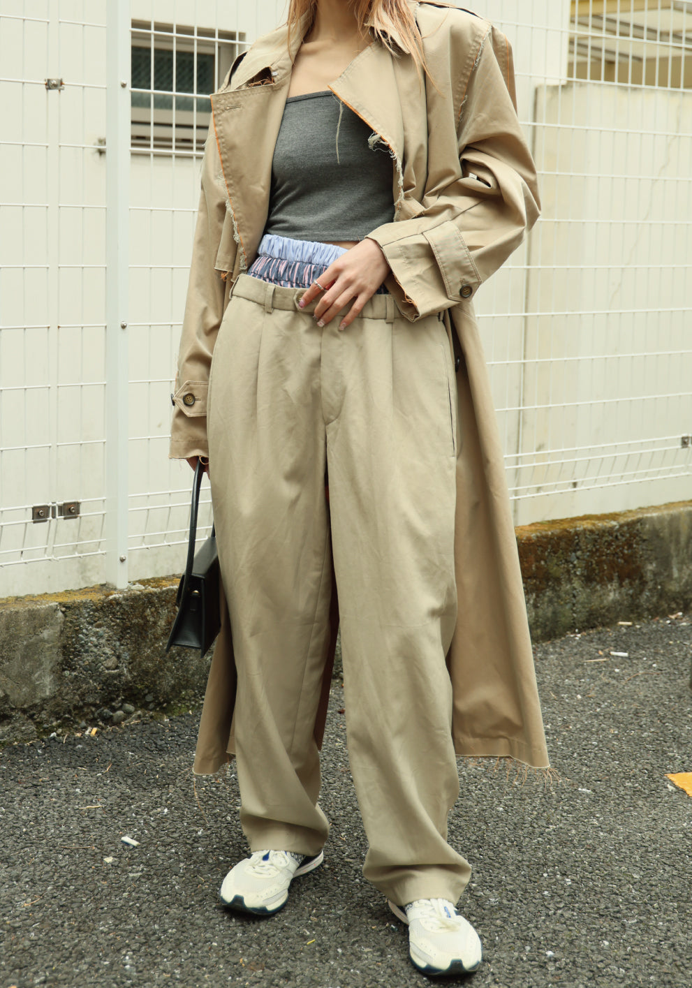 DOUBLE WAIST CHINO PANTS - color "A"